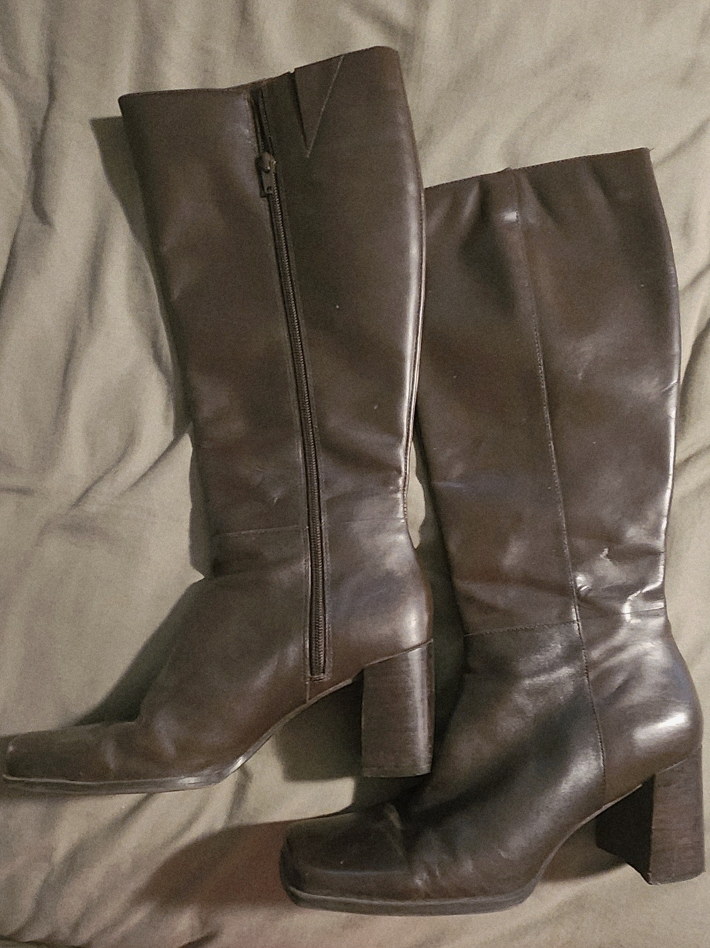 Capezio Dark Brown Leather Knee-High Heeled Boots